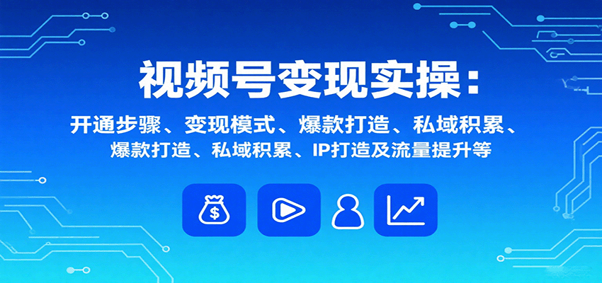 视频号变现实操，含开通步骤、变现模式、爆款打造、私域积累、IP打造及流量提升等-shlyzo