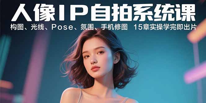 人像IP自拍系统课：构图、光线、Pose、氛围、手机修图 15章实操学完即出片-shlyzo