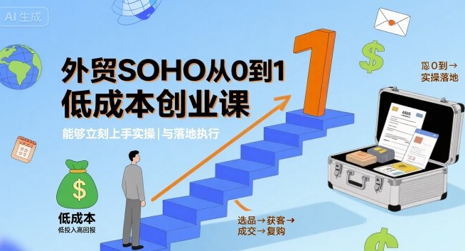 外贸SOHO从0到1低成本创业课，能够立刻上手实操与落地执行-shlyzo