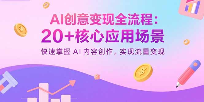 AI创意变现全流程：20+核心应用场景，快速掌握AI内容创作，实现流量变现-shlyzo