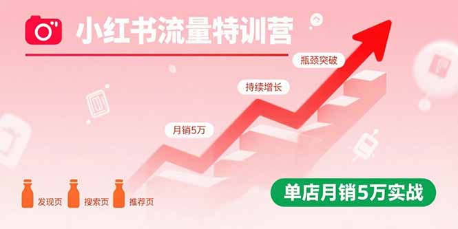 小红书流量特训营：突破流量瓶颈，实现店铺持续增长，单店月销5万实战-shlyzo