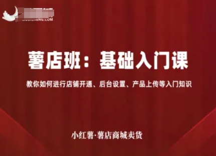 小红薯薯店商城卖货，基础入门课，教你如何进行店铺开通、后台设置、产品上传等入门知识-shlyzo