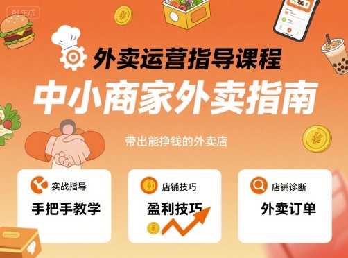 外卖运营指导课程，中小商家外卖指南，手把手带出能挣钱的外卖店-shlyzo