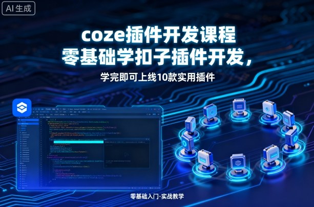 coze插件开发课程，零基础学扣子插件开发，学完即可上线10款实用插件-shlyzo