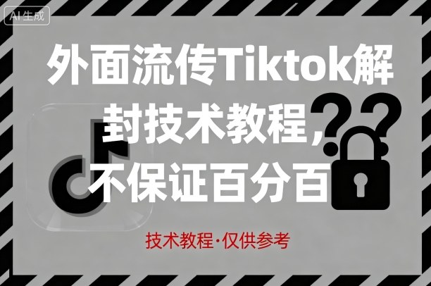外面流传Tiktok解封技术教程，不保证百分百，具体自测-shlyzo