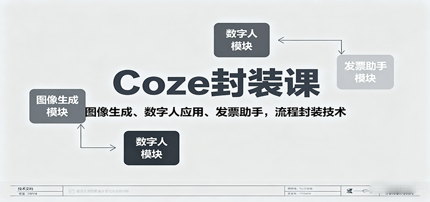 Coze封装课，图像生成、数字人应用、发票助手，流程封装技术-shlyzo