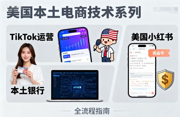 美国本土电商技术，Tiktok 运营篇+美国小红书篇+本土银行篇-shlyzo