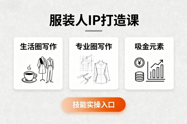 服装人IP打造课，文案创富+生活圈写作+专业圈写作+服装人专属+吸金元素+技能实操-shlyzo