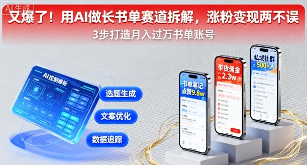 又爆了！用AI做长书单赛道拆解，涨粉变现两不误-shlyzo