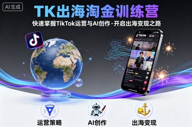 TK出海淘金训练营，助你快速掌握TikTok运营与AI创作，开启出海变现之路-shlyzo