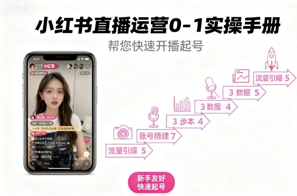 小红书直播运营0-1实操手册，帮您快速开播起号-shlyzo