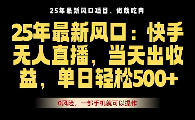 25年最新无人直播玩法，当天秒出单，一部手机就可操作-shlyzo