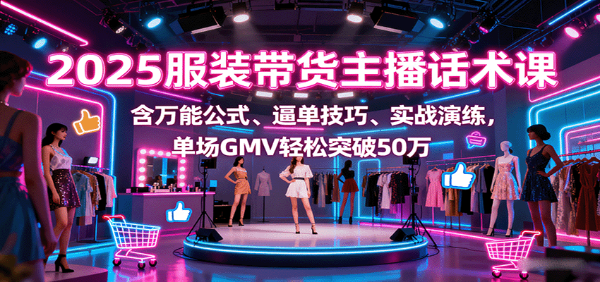 2025服装带货主播话术课，含万能公式、逼单技巧、实战演练，单场GMV轻松突破50万-shlyzo