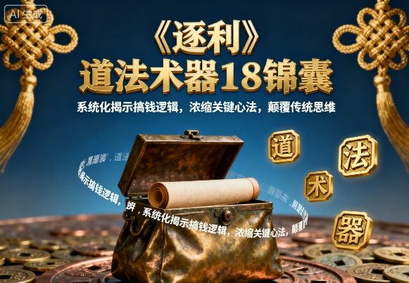 《逐利》道法术器18锦囊，系统化揭示搞钱逻辑，浓缩关键心法，颠覆传统思维-shlyzo