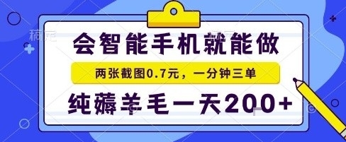 手机项目，二十秒一单，纯薅羊毛一天2张+做就有【揭秘】-shlyzo
