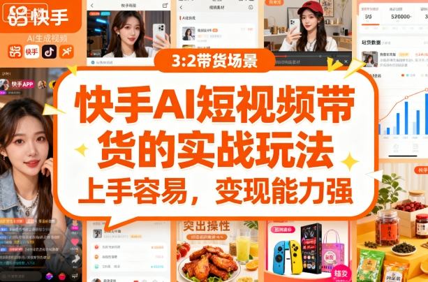 快手ai短视频带货的实战玩法，上手容易，变现能力强-shlyzo