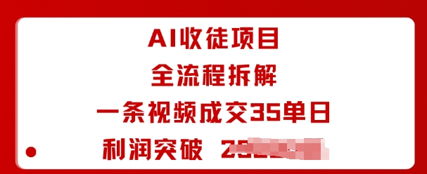 AI收徒项目全流程拆解一条视频成交35单日利润突破1k+-shlyzo