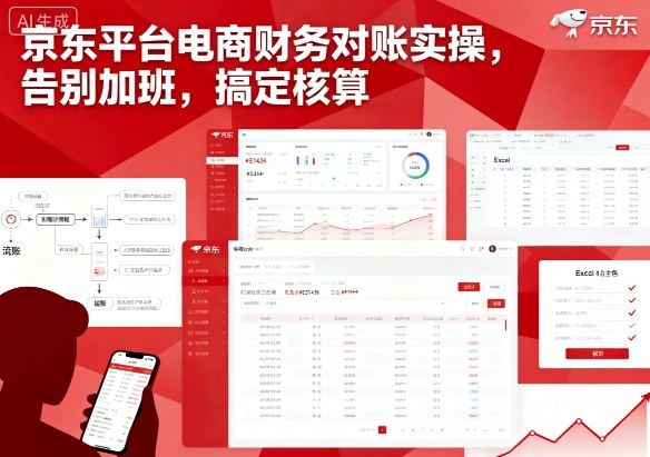 京东平台电商财务对账实操，告别加班，搞定核算-shlyzo