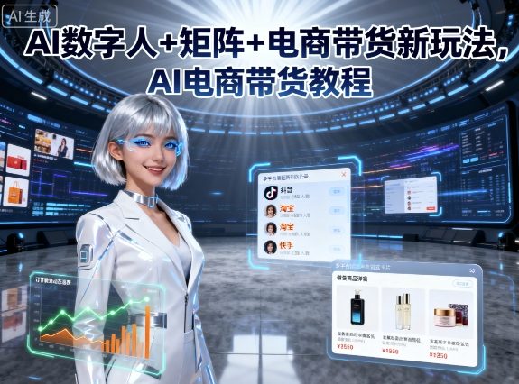 AI数字人+矩阵+电商带货新玩法，AI电商带货教程-shlyzo