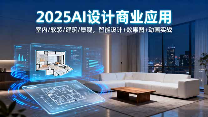 2025AI设计商业应用：室内/软装/建筑/景观，智能设计+效果图+动画实战-shlyzo