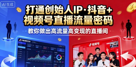 25年直播9-10两期线下课，打通创始人IP，抖音+视频号直播流量密码，教你做出高流量高变现的直播间-shlyzo