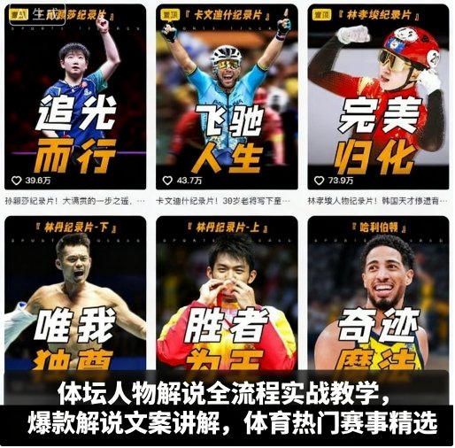 体坛人物解说全流程实战教学，爆款解说文案讲解，体育热门赛事精选-shlyzo