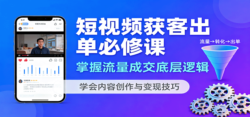 短视频获客出单必修课：掌握流量成交底层逻辑，学会内容创作与变现技巧-shlyzo
