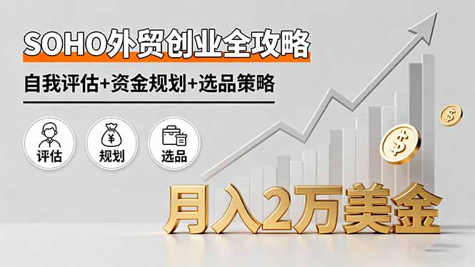 SOHO外贸创业全攻略，自我评估+资金规划+选品策略，月入2万美金-shlyzo