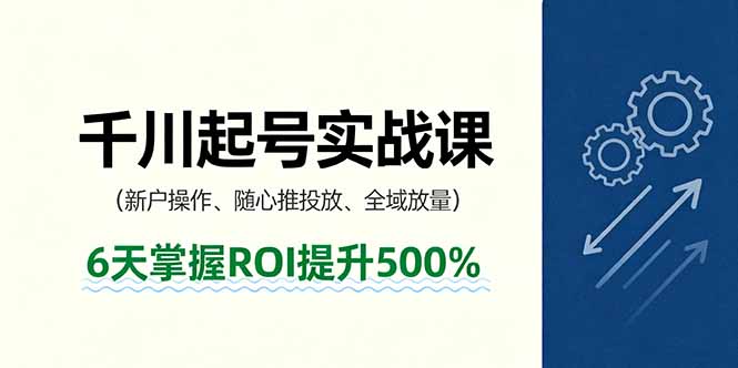 抖音千川起号实战课，新户操作,随心推投放,全域放量，6天掌握ROI提升500%-shlyzo