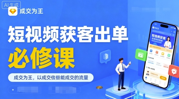 短视频获客出单必修课，成交为王，以成交为导向，直接做能成交的流量-shlyzo