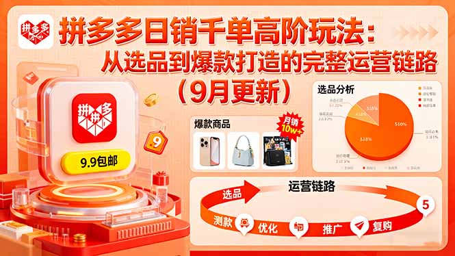拼多多日销千单高阶玩法：从选品到爆款打造的完整运营链路(9月更新-shlyzo