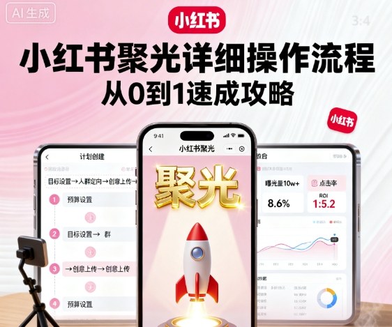 小红书聚光详细操作流程，小红书聚光从0到1速成攻略-shlyzo