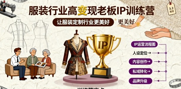 服装行业高变现老板IP训练营，让服装定制行业更美好-shlyzo
