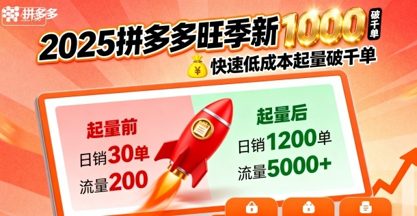 2025拼多多旺季新老店铺——快速低成本起量破千单-shlyzo