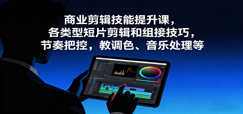 商业剪辑技能提升课，各类型短片剪辑和组接技巧，节奏把控，教调色、音乐处理等-shlyzo