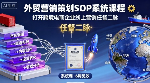 外贸营销策划SOP系统课程，打开跨境电商企业线上营销任督二脉-shlyzo