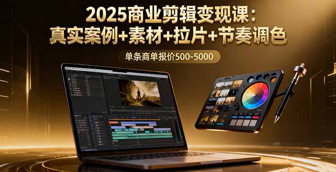 2025商业剪辑变现课：真实案例+素材+拉片+节奏调色，单条商单报价500-5000-shlyzo