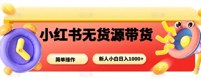 小红书无货源带货项目，简单无脑，新人小白日入多张-shlyzo