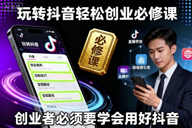玩转抖音轻松创业必修课，创业者必须要学会用好抖音-shlyzo