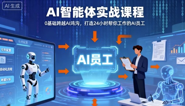 Ai智能体实战课程，0基础跨越Ai鸿沟，打造24小时帮你工作的Ai员工，打破常规，以实战定义Ai-shlyzo