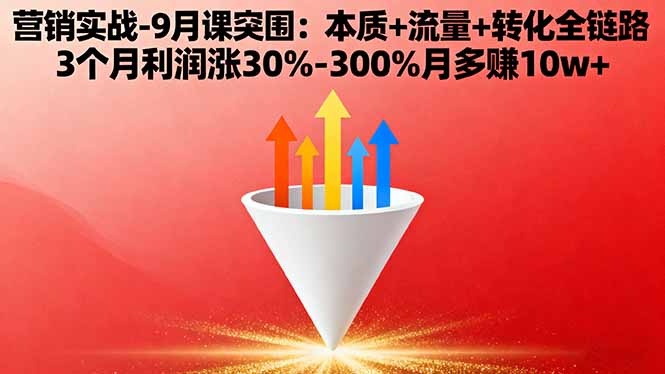 营销实战-9月突围课:本质+流量+转化全链路 3个月利润涨30%-300%月多赚10w+-shlyzo