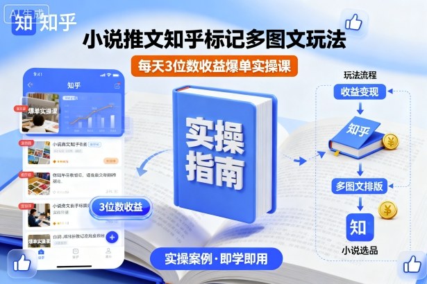 小说推文知乎标记多图文玩法，每天3位数收益爆单实操课-shlyzo