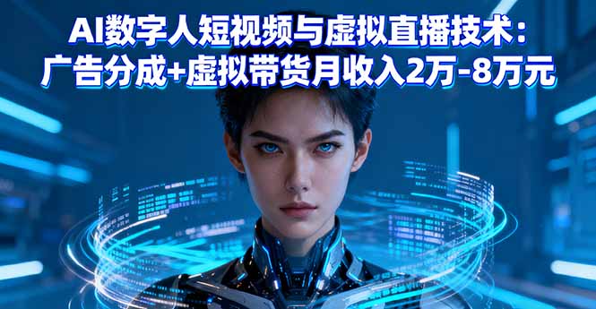 AI数字人短视频与虚拟直播技术：广告分成+虚拟带货月收入2万-8万元-shlyzo